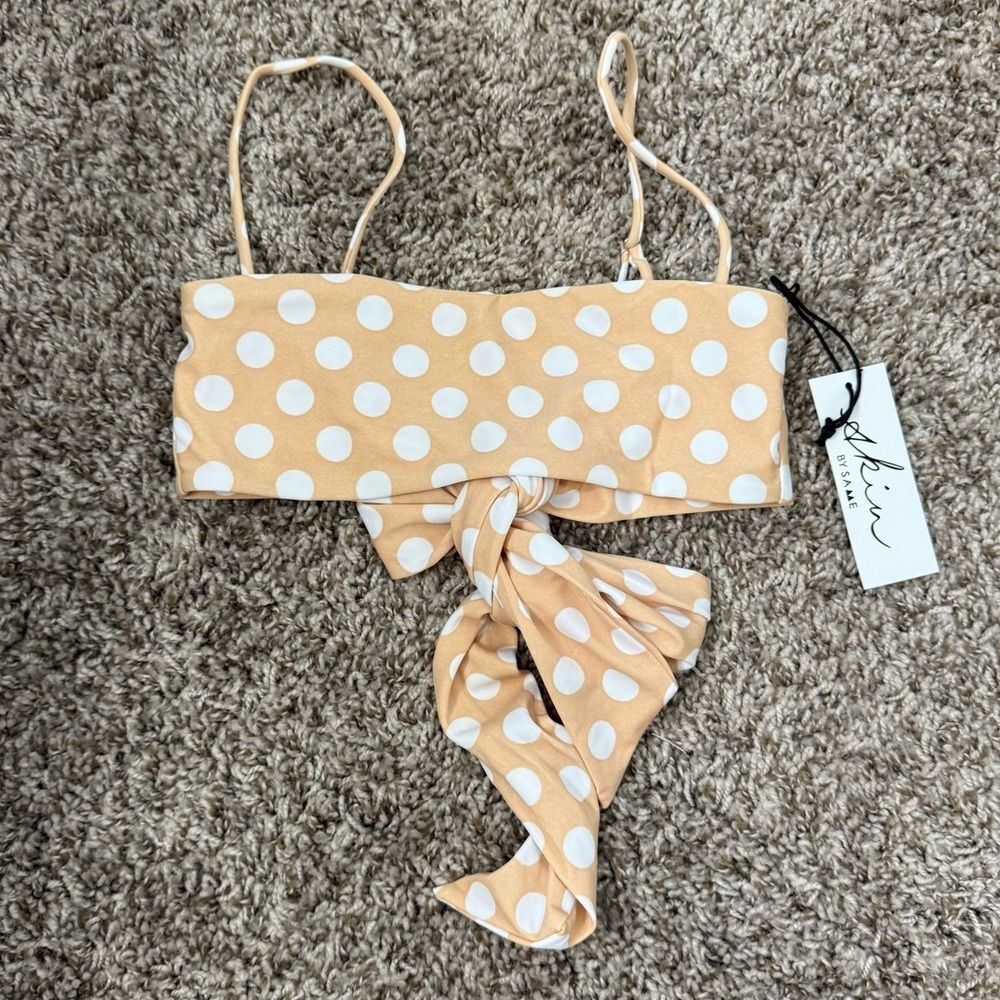 SKIN by SAME SWIM Polka Dot Bikini Top Women’s XS Bandeau